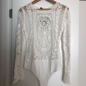 Club L Embroidery Detailed Bodysuit